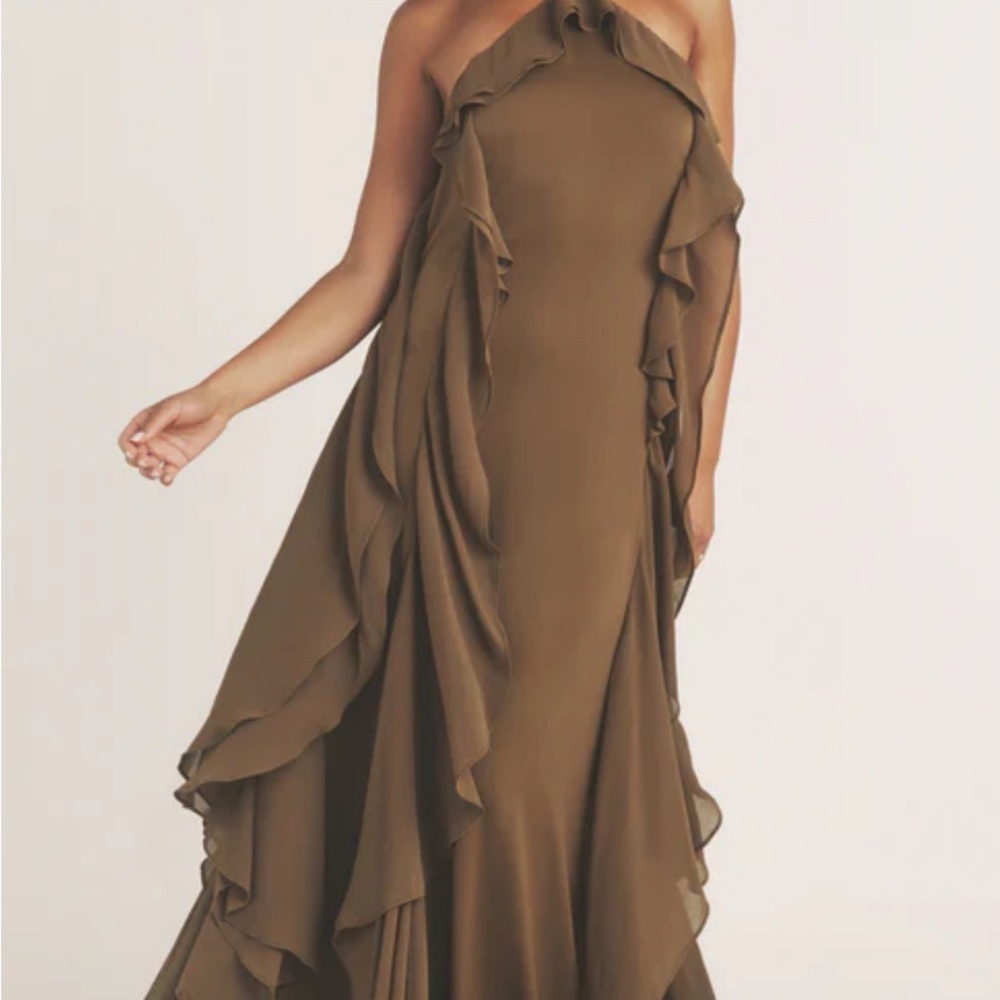 Chic Strapless Brown Dress